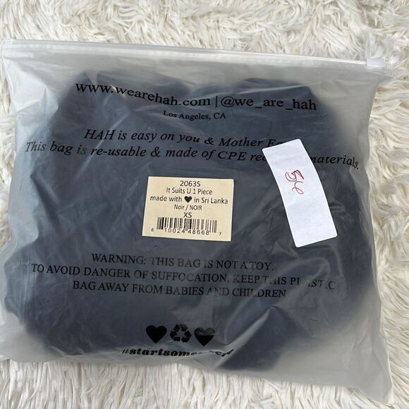 We Are HAH It Suits You 1 Piece Swimsuit Dress Black XSmall New - Picture 6 of 9